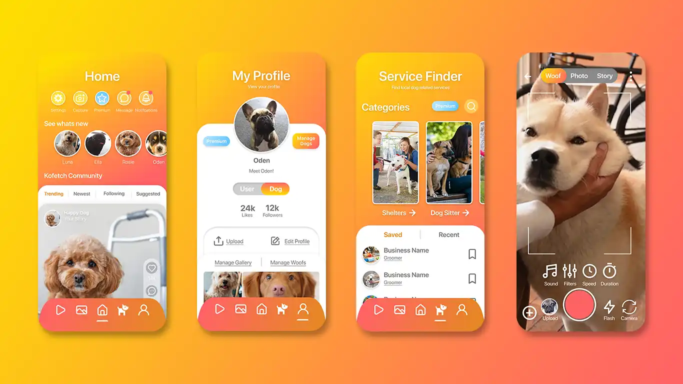kofetch app develop of graphic pages